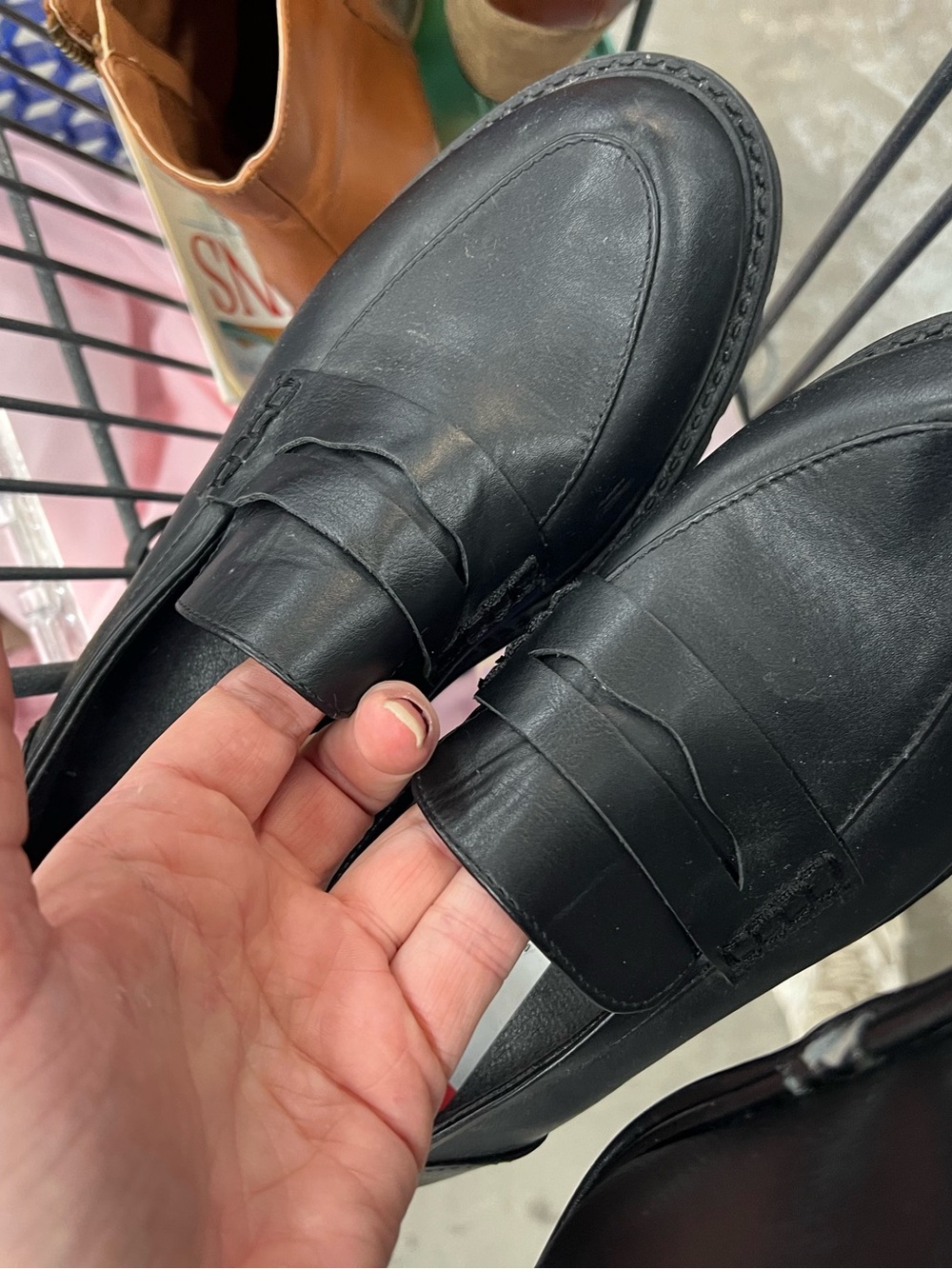 Vegan Black Leather Slip-On Loafers - Size 8.5